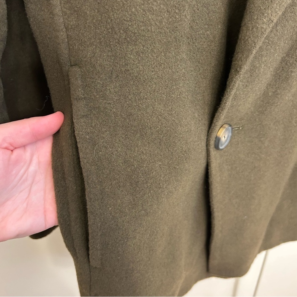 Vince Double Breasted Wool Coat Deep Green Women’s XS Notch Lapel - Picture 10 of 10